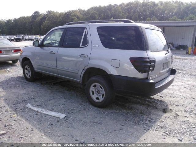 5TDZT34AX3S185193 - 2003 TOYOTA SEQUOIA SR5 SILVER photo 3