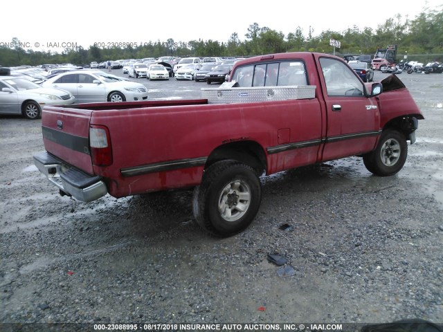 JT4VD20A2R0012548 - 1994 TOYOTA T100 DX RED photo 4