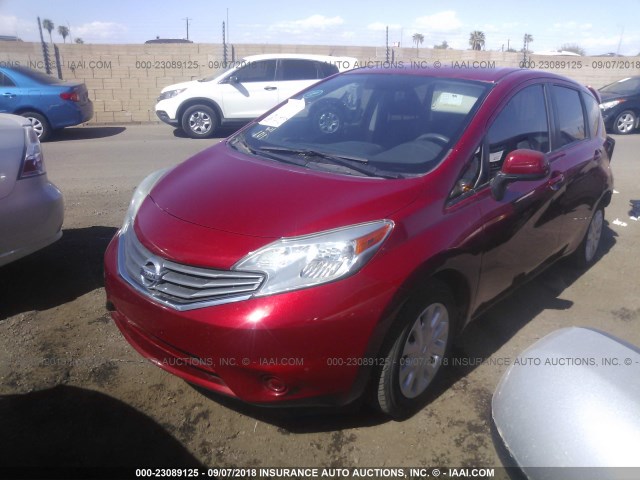 3N1CE2CP4EL362333 - 2014 NISSAN VERSA NOTE S/S PLUS/SV/SL RED photo 2