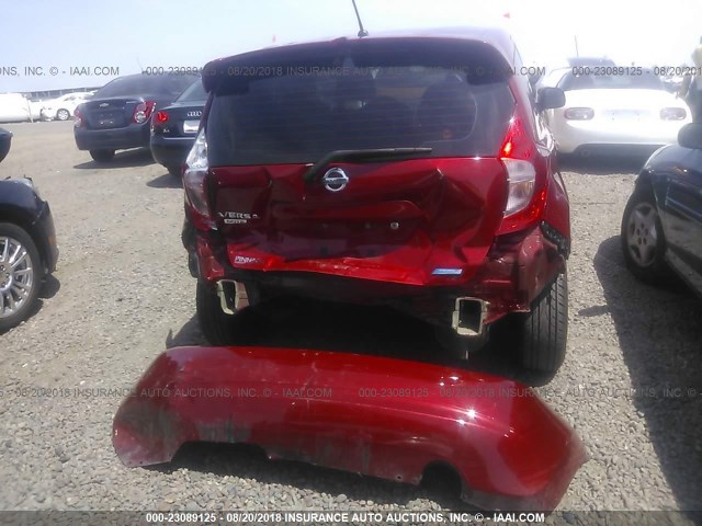 3N1CE2CP4EL362333 - 2014 NISSAN VERSA NOTE S/S PLUS/SV/SL RED photo 6