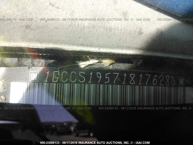 1GCCS195718176283 - 2001 CHEVROLET S TRUCK S10 BLUE photo 9