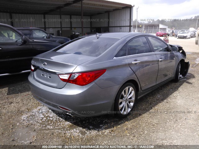 5NPEC4AC3DH768125 - 2013 HYUNDAI SONATA SE/LIMITED GRAY photo 4