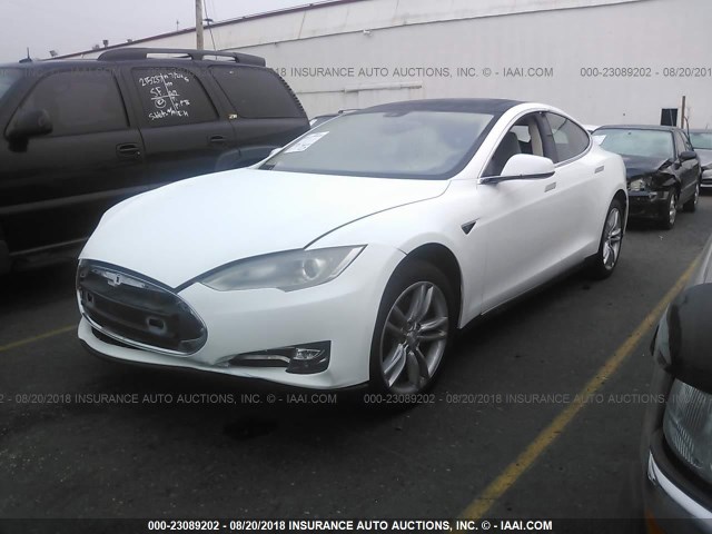 5YJSA1CN5CFP02680 - 2012 TESLA MODEL S WHITE photo 2