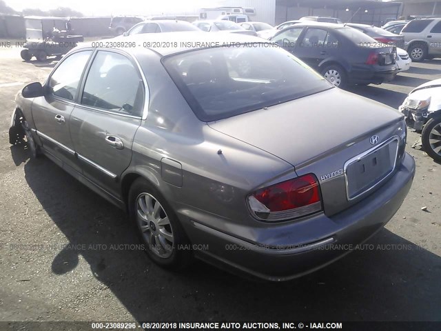 KMHWF35H73A878754 - 2003 HYUNDAI SONATA GLS/LX GRAY photo 3