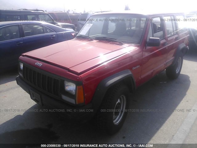 1J4FT28S4SL559100 - 1995 JEEP CHEROKEE SE RED photo 2