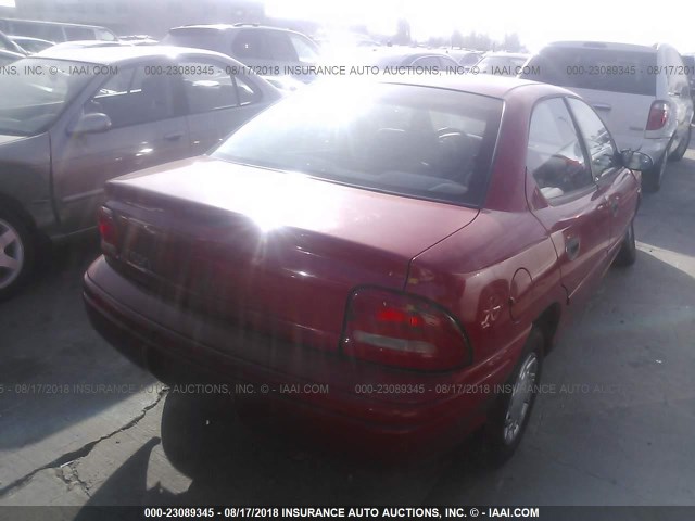 1B3ES47C3SD598184 - 1995 DODGE NEON HIGHLINE RED photo 4