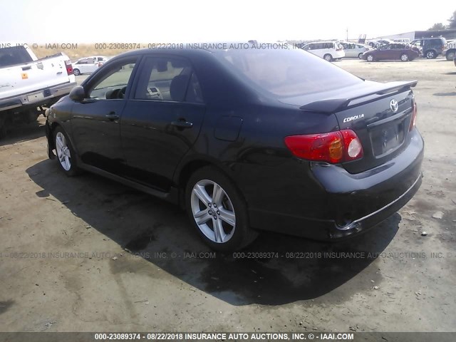 2T1BE40E99C025737 - 2009 TOYOTA COROLLA XRS BLACK photo 3