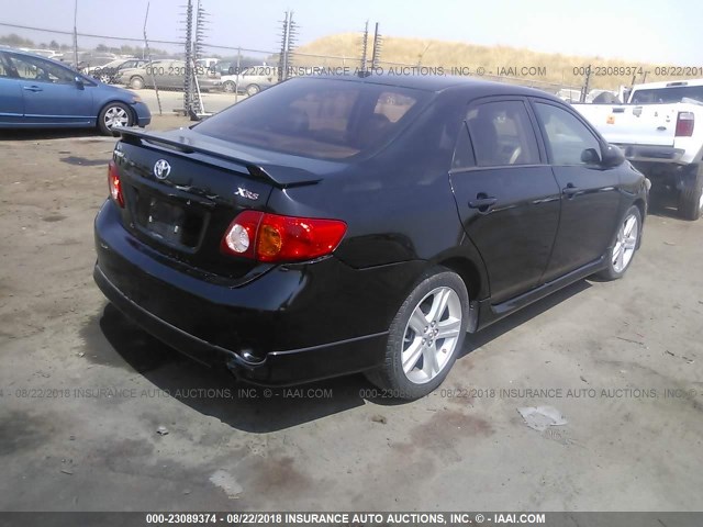 2T1BE40E99C025737 - 2009 TOYOTA COROLLA XRS BLACK photo 4