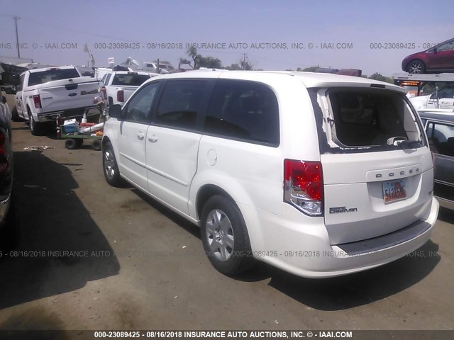 2C4RDGBG6CR311828 - 2012 DODGE GRAND CARAVAN SE WHITE photo 3