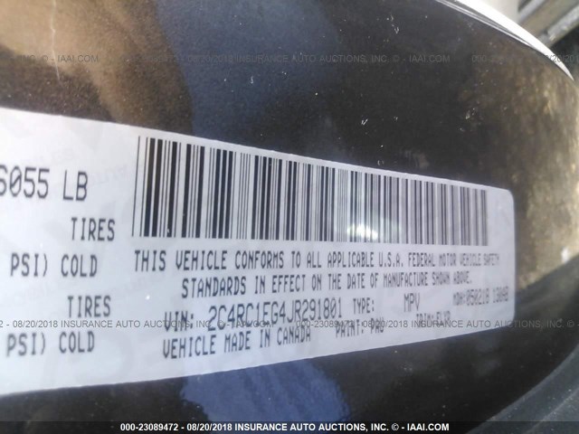 2C4RC1EG4JR291801 - 2018 CHRYSLER PACIFICA TOURING L PLUS GRAY photo 9