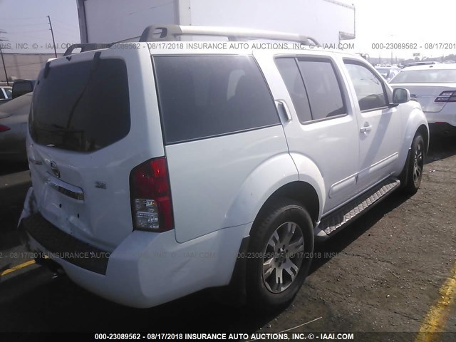 5N1AR1NN9AC611743 - 2010 NISSAN PATHFINDER S/LE/SE WHITE photo 4