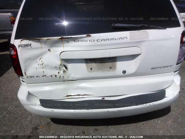 2D4GP44L43R244219 - 2003 DODGE GRAND CARAVAN SPORT WHITE photo 6