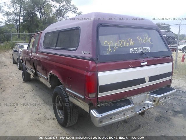 1FTHX26G0PKB72252 - 1993 FORD F250 RED photo 3