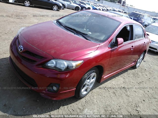 2T1BU4EE5BC547900 - 2011 TOYOTA COROLLA S/LE RED photo 2