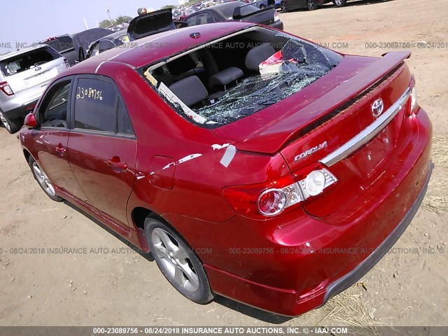 2T1BU4EE5BC547900 - 2011 TOYOTA COROLLA S/LE RED photo 3