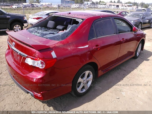 2T1BU4EE5BC547900 - 2011 TOYOTA COROLLA S/LE RED photo 4