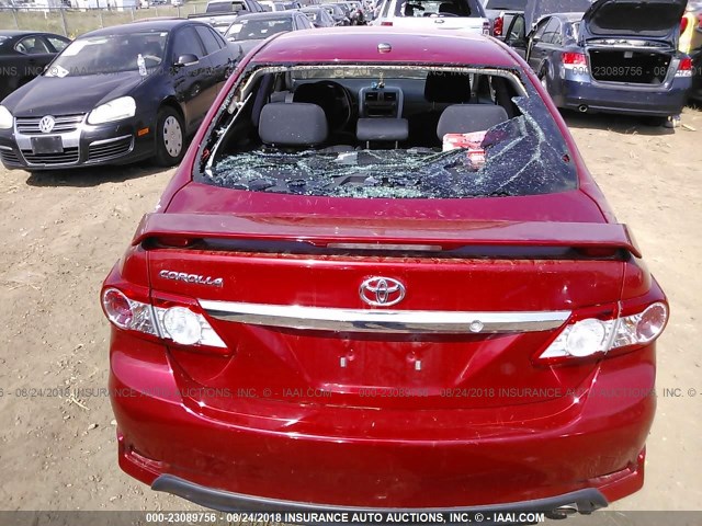2T1BU4EE5BC547900 - 2011 TOYOTA COROLLA S/LE RED photo 6