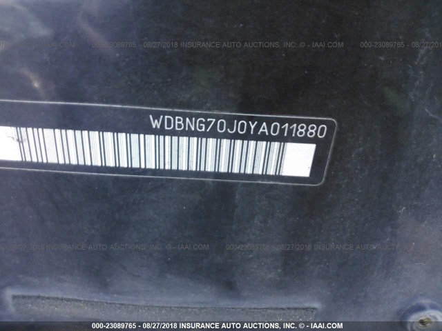 WDBNG70J0YA011880 - 2000 MERCEDES-BENZ S 430 BLACK photo 9