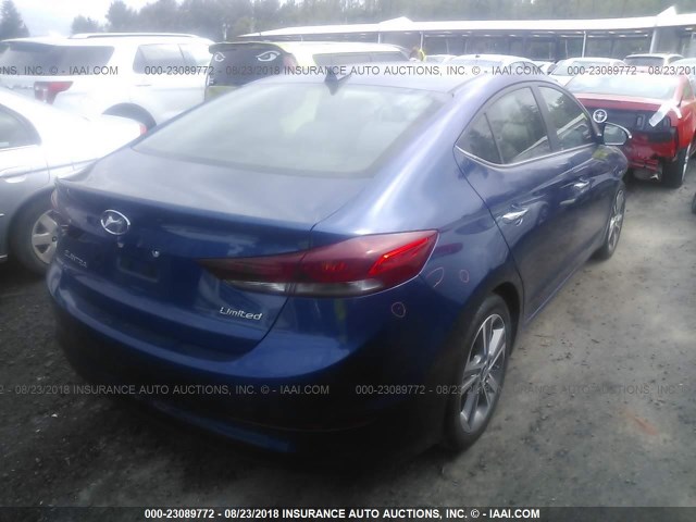 5NPD84LFXHH030526 - 2017 HYUNDAI ELANTRA SE/VALUE/LIMITED BLUE photo 4