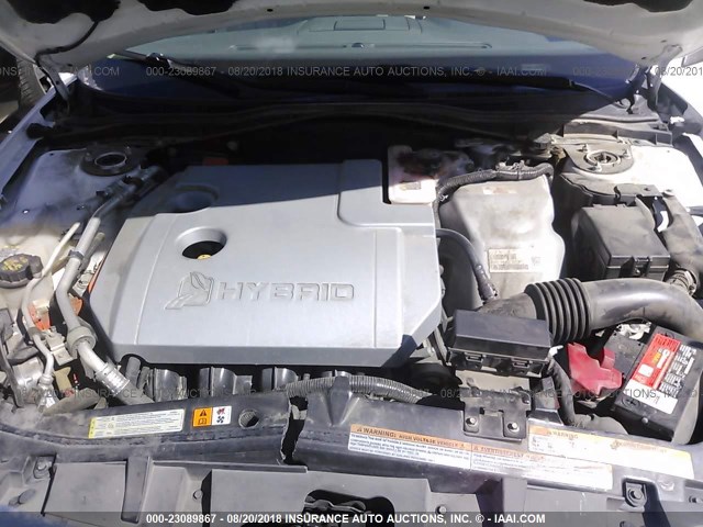 3FADP0L35CR197258 - 2012 FORD FUSION HYBRID WHITE photo 10