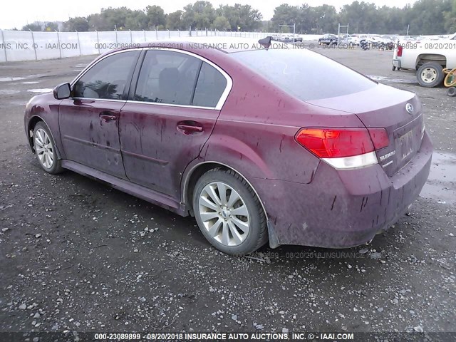 4S3BMBL63B3262590 - 2011 SUBARU LEGACY 2.5I LIMITED RED photo 3