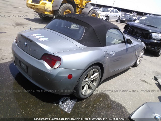 4USBU335X6LW68170 - 2006 BMW Z4 3.0 SILVER photo 4