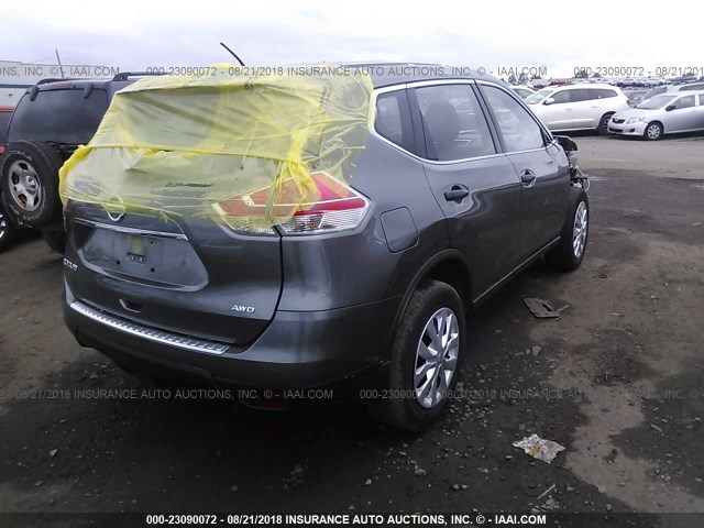 JN8AT2MV5GW131157 - 2016 NISSAN ROGUE S/SL/SV GRAY photo 4