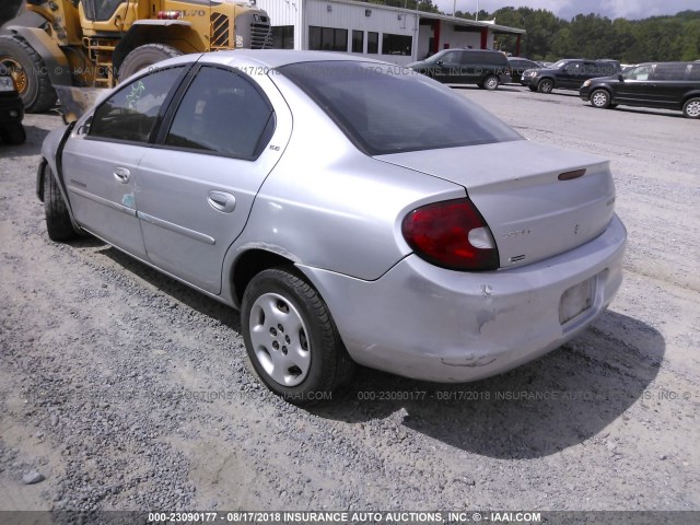 1B3ES46C71D275014 - 2001 DODGE NEON SE/ES SILVER photo 3