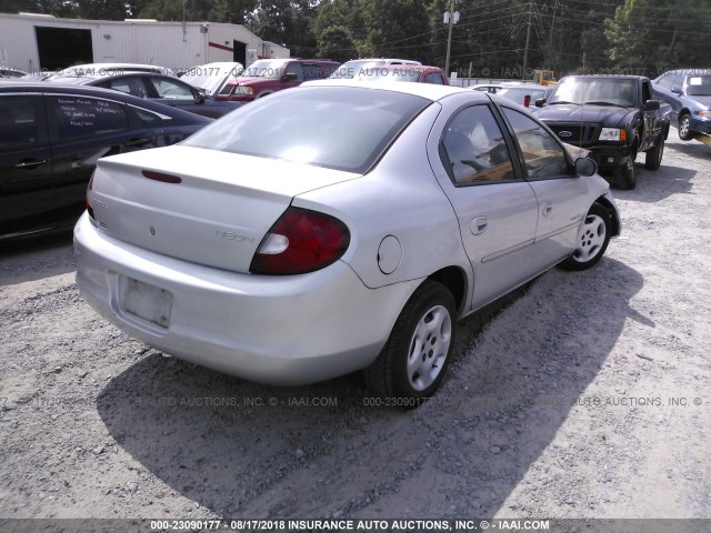 1B3ES46C71D275014 - 2001 DODGE NEON SE/ES SILVER photo 4