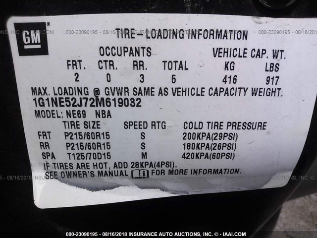 1G1NE52J72M619032 - 2002 CHEVROLET MALIBU LS Жасыл фото 9