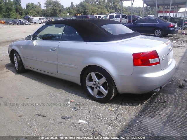 WAUDT48H04K017057 - 2004 AUDI A4 QUATTRO SILVER photo 3