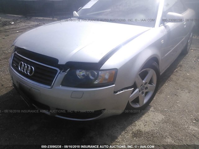 WAUDT48H04K017057 - 2004 AUDI A4 QUATTRO SILVER photo 6