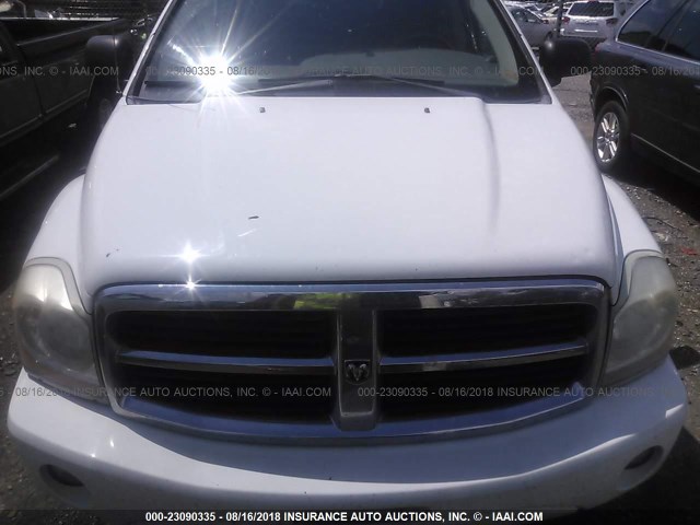 1D8HB58D85F582467 - 2005 DODGE DURANGO LIMITED WHITE photo 6