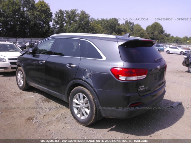 5XYPG4A36GG052991 - 2016 KIA SORENTO LX/L GRAY photo 3