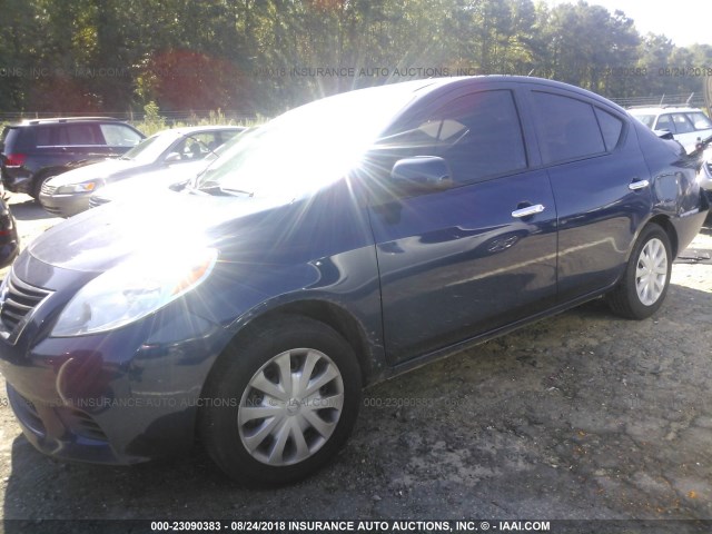 3N1CN7AP3CL882522 - 2012 NISSAN VERSA S/SV/SL BLUE photo 2