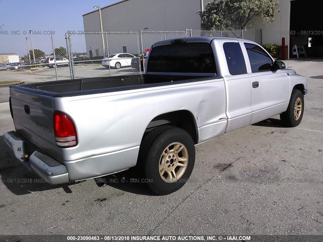 1D7HL32XX3S362213 - 2003 DODGE DAKOTA SPORT SILVER photo 4