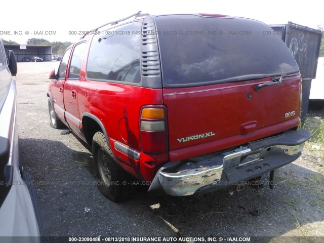 3GKGK26U1YG137829 - 2000 GMC YUKON XL K2500 RED photo 3