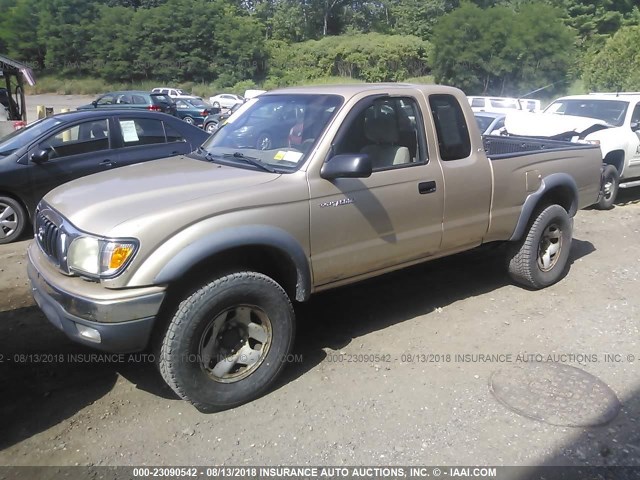 5TEWM72NX1Z796208 - 2001 TOYOTA TACOMA XTRACAB GOLD photo 2