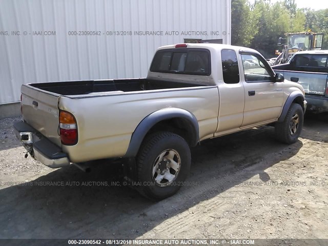 5TEWM72NX1Z796208 - 2001 TOYOTA TACOMA XTRACAB GOLD photo 4