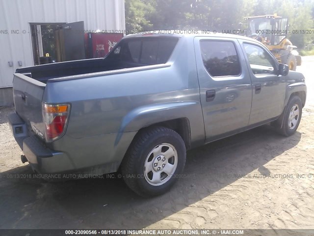 2HJYK16216H534619 - 2006 HONDA RIDGELINE RT BLUE photo 4