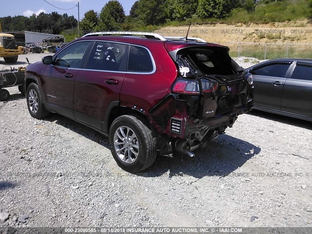 1C4PJMLB5KD105757 - 2019 JEEP CHEROKEE BURGUNDY photo 3