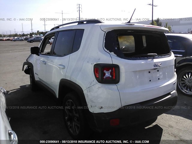 ZACCJABT3GPD50041 - 2016 JEEP RENEGADE LATITUDE WHITE photo 3