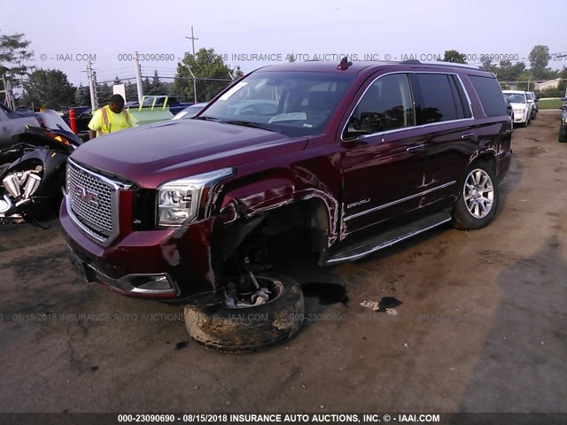 1GKS2CKJ1HR275527 - 2017 GMC YUKON DENALI BURGUNDY photo 2