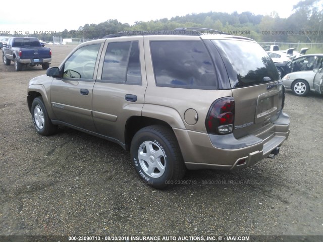 1GNDS13S622429107 - 2002 CHEVROLET TRAILBLAZER  BROWN photo 3