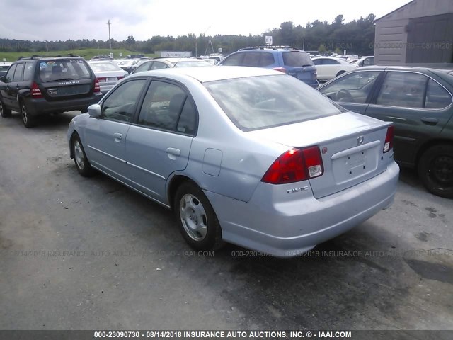 JHMES96675S020644 - 2005 HONDA CIVIC HYBRID Light Blue photo 3