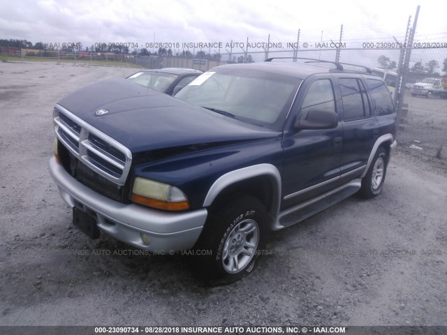 1D4HS58N13F516382 - 2003 DODGE DURANGO SLT PLUS BLUE photo 2