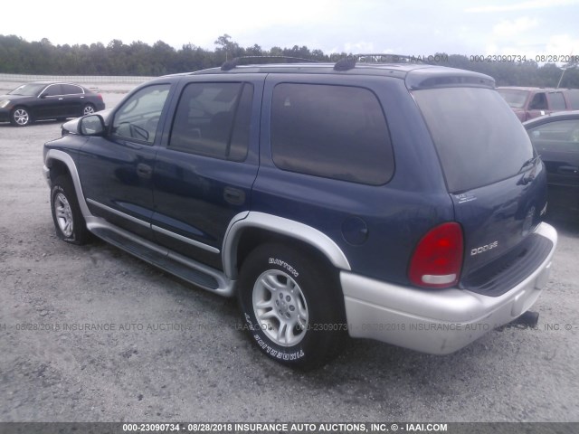 1D4HS58N13F516382 - 2003 DODGE DURANGO SLT PLUS BLUE photo 3