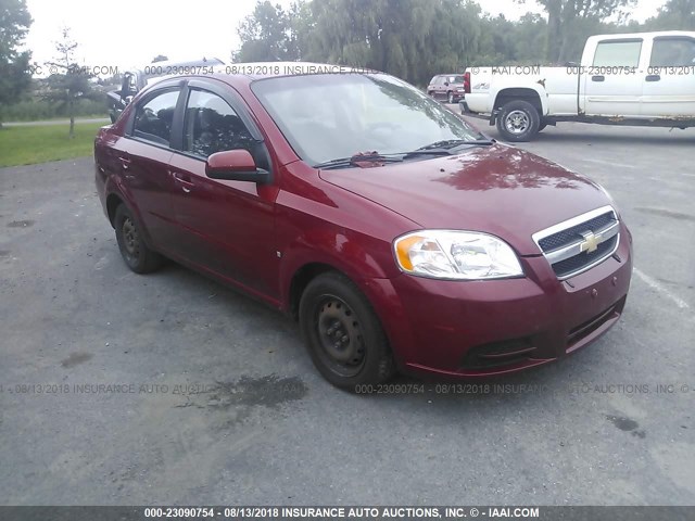 KL1TD56E89B349367 - 2009 CHEVROLET AVEO LS/LT RED photo 1