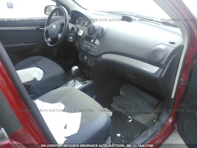 KL1TD56E89B349367 - 2009 CHEVROLET AVEO LS/LT 红色 照片 5