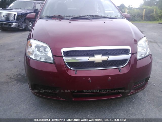 KL1TD56E89B349367 - 2009 CHEVROLET AVEO LS/LT RED photo 6